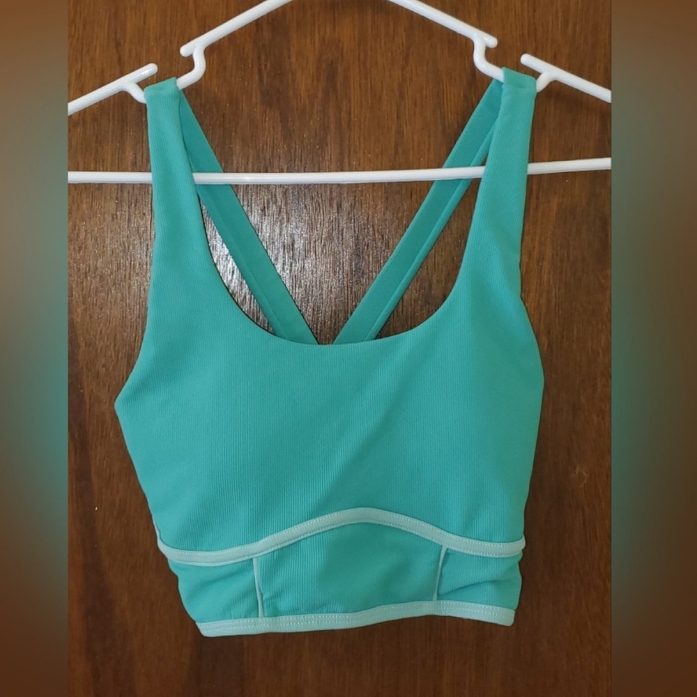 Teal Supportive Low-Impact Sports Bra Crop Top